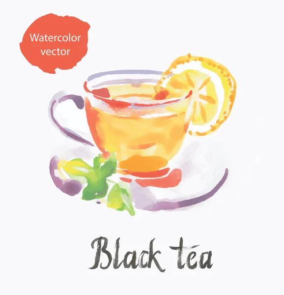 Té negro — Vector de stock