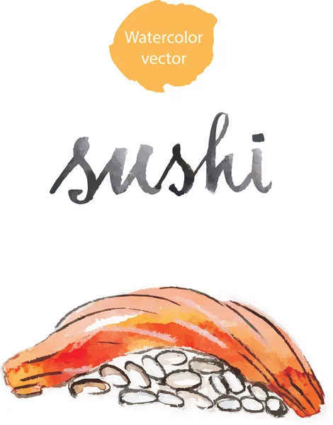 Sushi acuarela — Vector de stock
