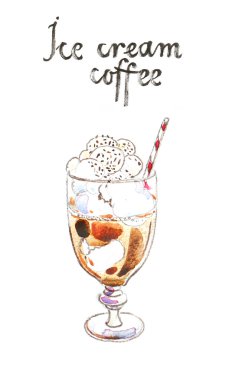 Suluboya kahve buz krem, buzlu kahve