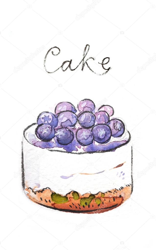 Watercolor cake