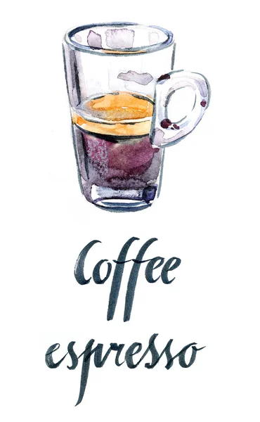 Glass of coffee espresso — Stock Photo, Image