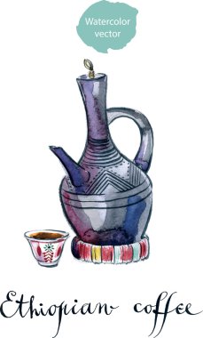 Clay coffee pot clipart