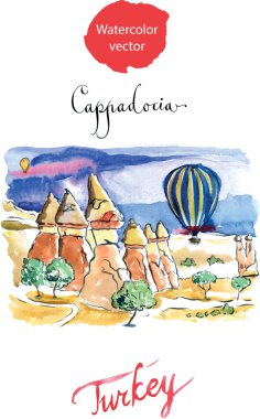 Watercolor Cappadocia clipart