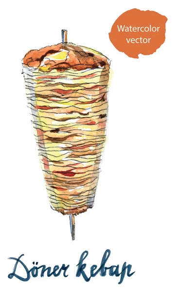 Doner kebap ou shawarma —  Vetores de Stock