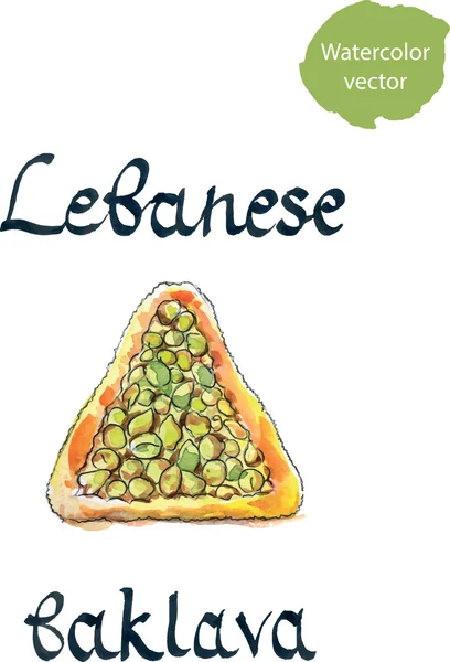 Lebanese pastries, baklava — Stock Vector