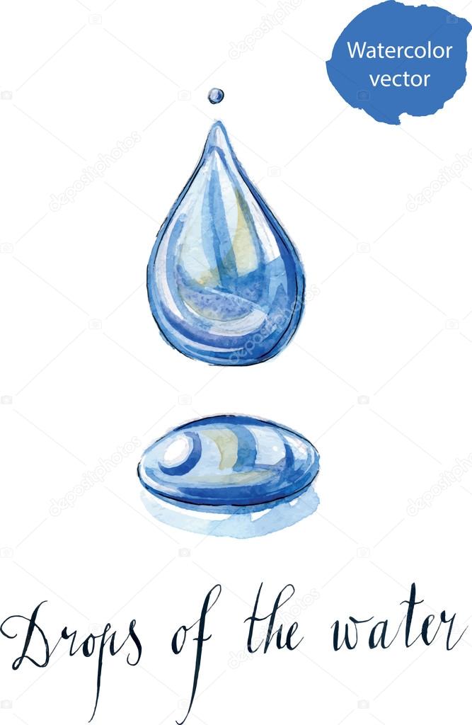 Water droplet, watercolor — Stock Vector © mimino 94037810