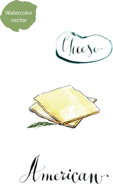Un mucchio di fette di formaggio — Vettoriale Stock
