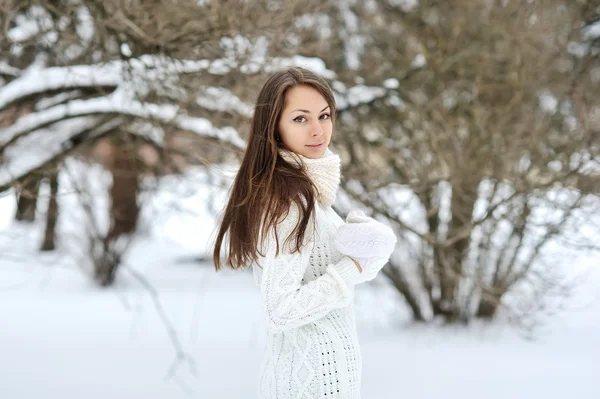 美丽的女孩在冬季 — 图库照片