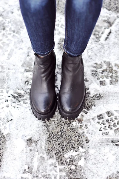 Woman legs in boots — Stock Photo, Image