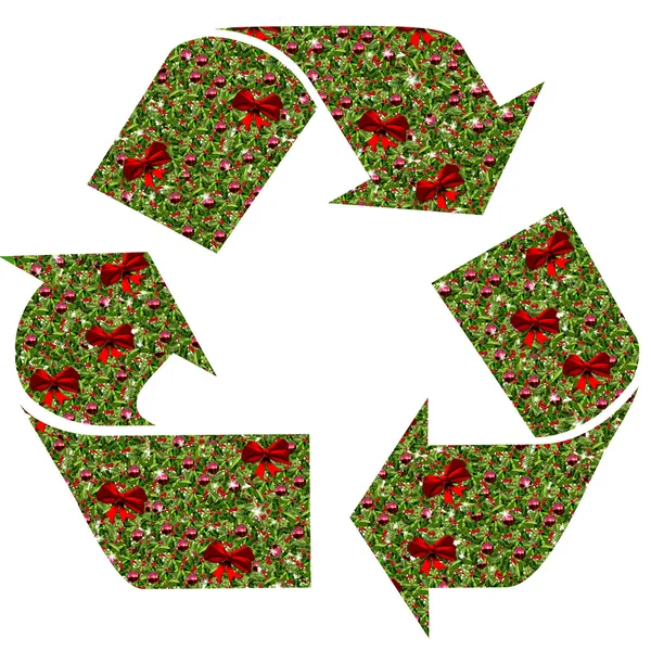Recycling-Symbol für Weihnachten — Stockfoto