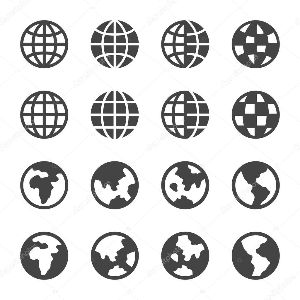 earth icon set,vector and illustration