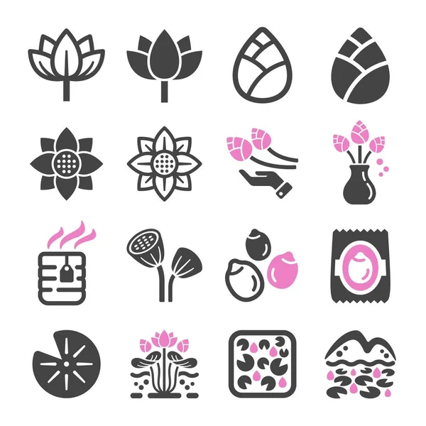 Lotus Icoon Set Vector Illustratie — Stockvector