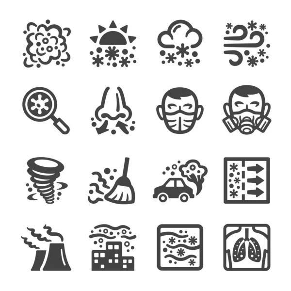 Conjunto Iconos Smog Vector Ilustración — Archivo Imágenes Vectoriales
