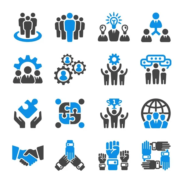 Teamwork Icon Set Vector Illustration — Stock Vector