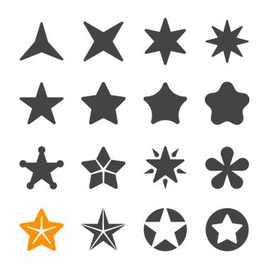 yıldız simgesi seti, vektör ve illüstrasyon
