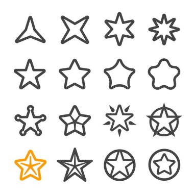 yıldız çizgi simgesi seti, vektör ve illüstrasyon