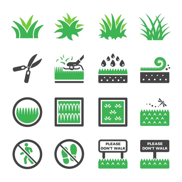 Gras Pictogram Set Vector Illustratie — Stockvector