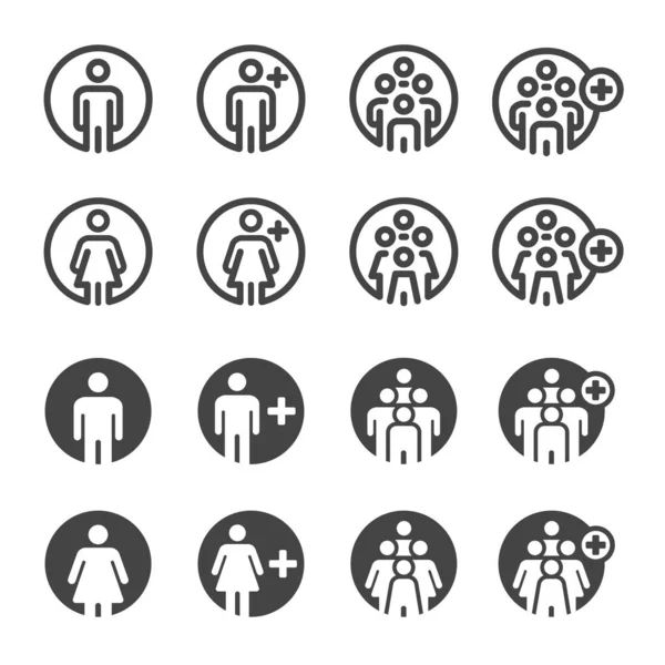 Conjunto Iconos Personas Población Vector Ilustración — Vector de stock