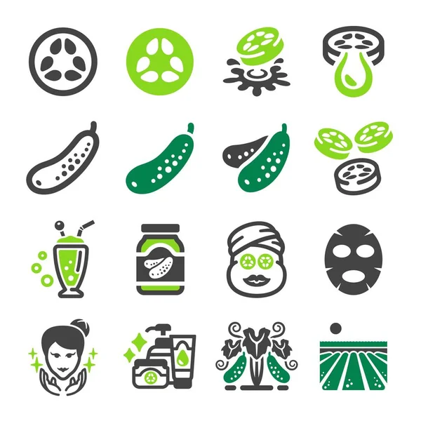 Cucumber Icon Set Vector Illustration — Stock Vector