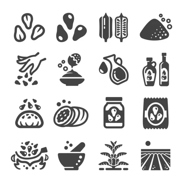 Sesamicoon Set Vector Illustratie — Stockvector