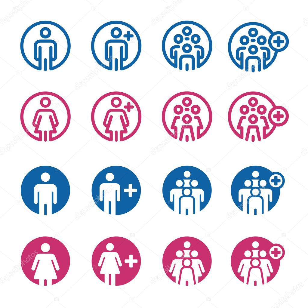 people and population icon set,vector and illustration