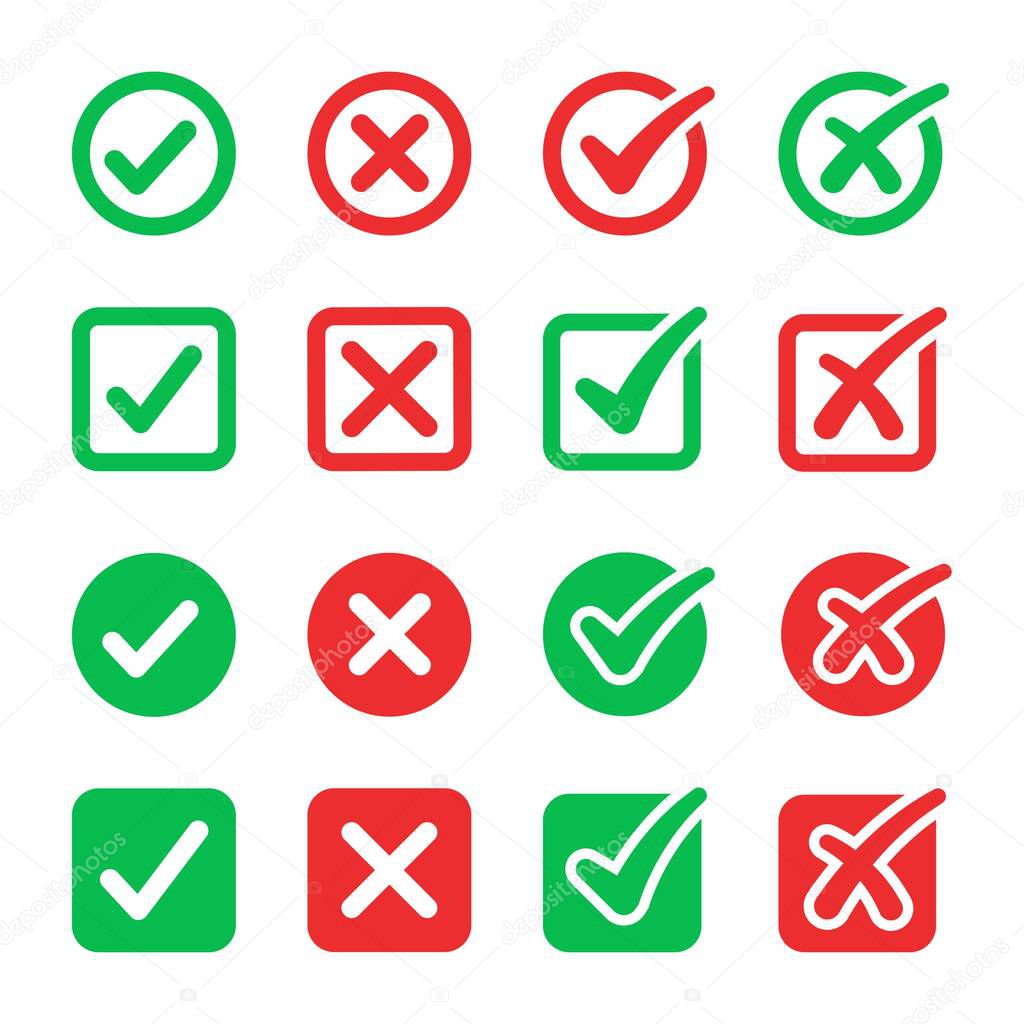 checkmark icon set,vector and illustration