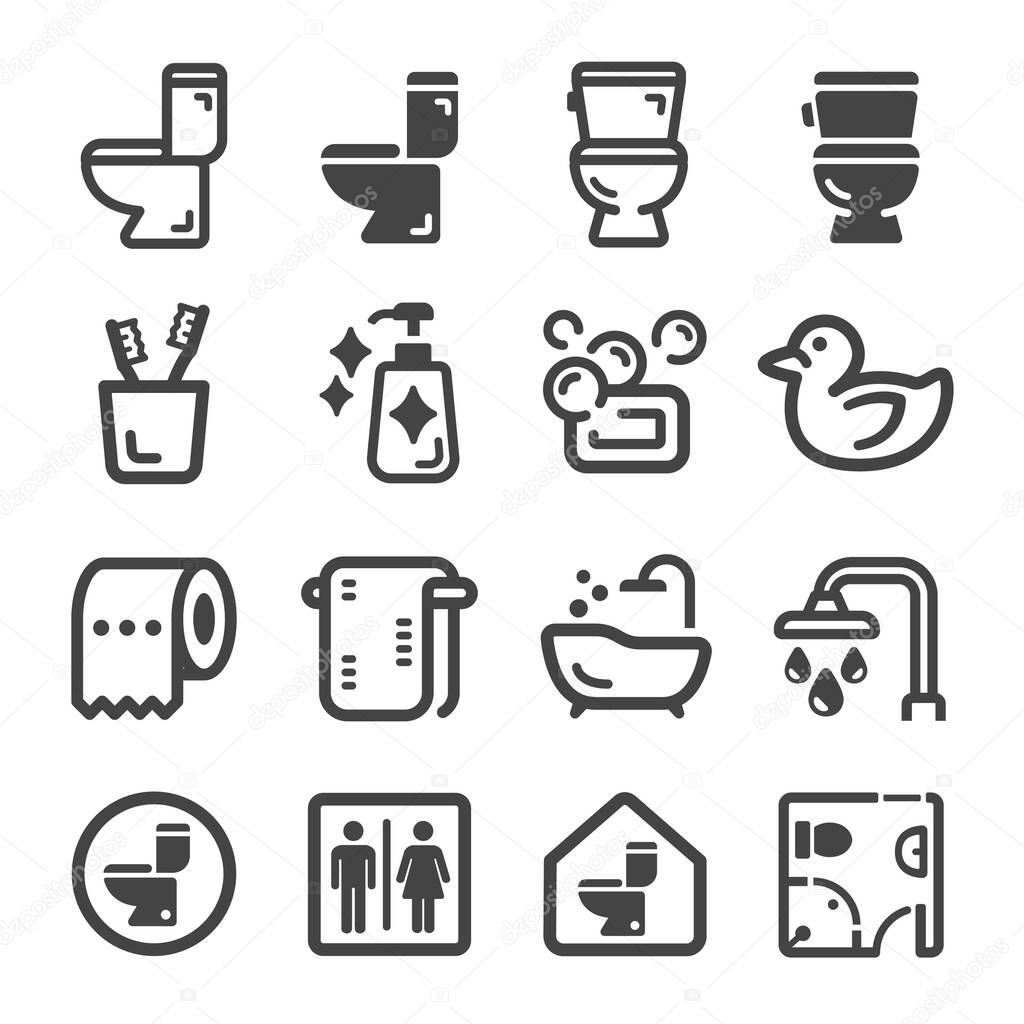 bathroom icon set,vector and illustration