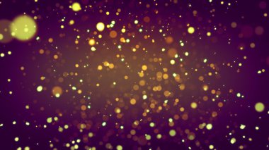 Renkli arkaplanda soyut odaklanmış sarı parçacıklar