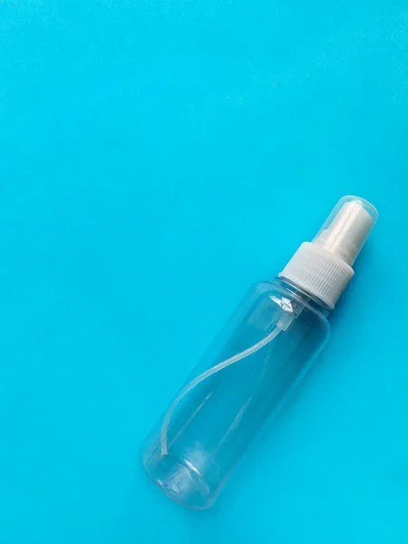 Plastic Spray Bottle Blue Background — Stock Photo, Image