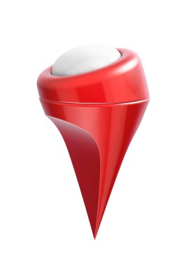 Kırmızı harita işaretçi 3d modeli