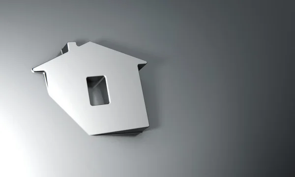Symbolem domu na ciemnym szarym tle modelu 3d — Zdjęcie stockowe