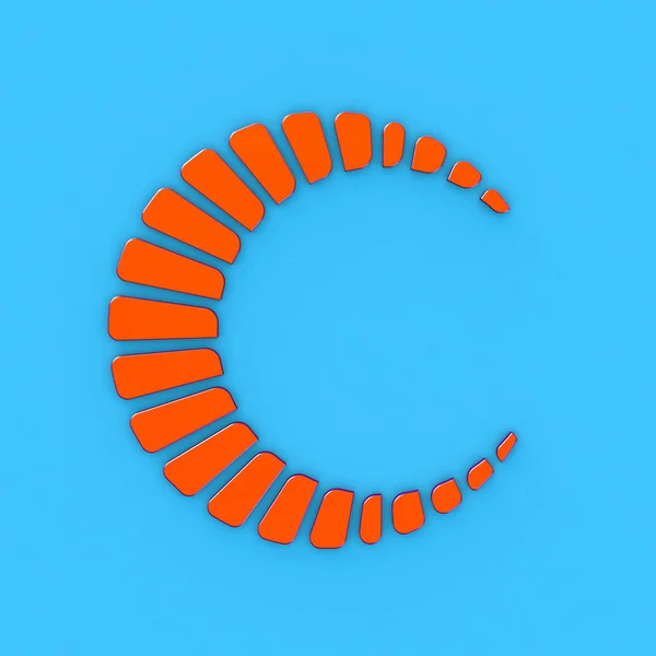 Absztrakt kört narancsszínű logó stílusú 3D-s modell — Stock Fotó