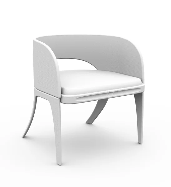 Сучасний дерев'яний сірий стілець ізольований на білому 3d моделі — стокове фото