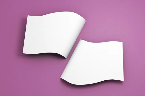 Біла паперова мовна бульбашка на кольоровому фоні 3d модель — стокове фото
