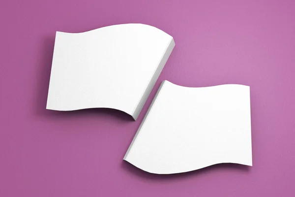 Біла паперова мовна бульбашка на кольоровому фоні 3d модель — стокове фото