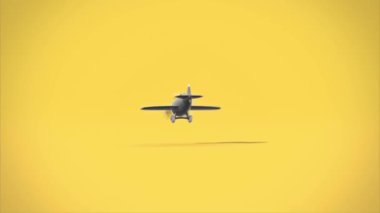 Vintage oyuncak uçak yere 3d animasyon üzerinde açılış