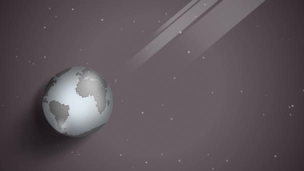 Earth rotation in space animation — Stock Video