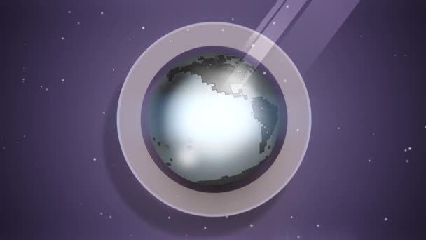 Rotation de la terre dans l'espace style vintage animation 