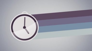 Renkli çizgiler etiketi düz animasyon ile saatler