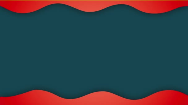 Abstrakt röd platt våg animation bakgrund för titlar — Stockvideo