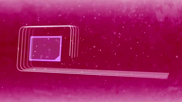 Abstracte lijnen vorm animatie met dalende deeltjes op rood — Stockvideo