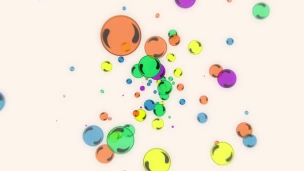 Abstrait vol coloré éclat boules particules plat animation — Video