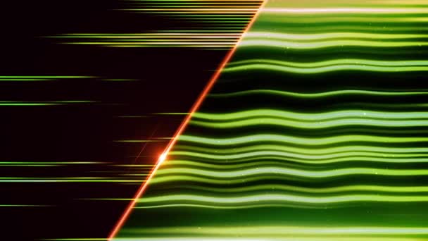 Animation abstraite des lignes de vagues vertes 