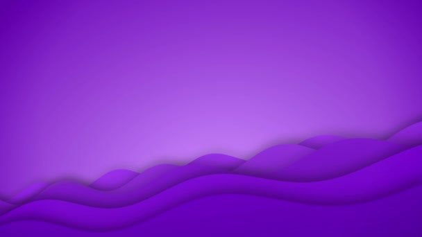 Ondas púrpuras abstractas fluyen animación plana — Vídeos de Stock