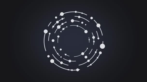 Círculos e linhas abstratas giram forma geométrica animação — Vídeo de Stock