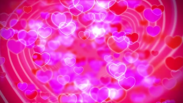 Fluxo coração formas partículas animação — Vídeo de Stock