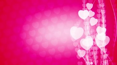 Soyut dikey akışı kalp parçacıklar animasyon kırmızı