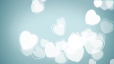 Akış beyaz parçacıklar kalpler animasyon şekil