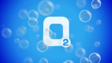 Animasyon mavi arka plan üzerinde yüzen bubbles