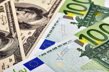 USD EUR banknotes clipart